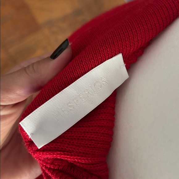 HESPERIOS ♥️ Archimedes Knit Alpaca/Silk Skirt with Pockets in Poppy Red - Picture 12 of 12